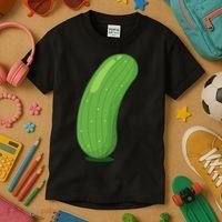 Halloween Diy Cucumber Pickle Veggie Costume Kids T-Shirt thumb 3