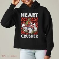 Heart Dinosaur Crusher Valentines Day Tgiftrex Riding Car Gift Ladies Heavyweight Boxy Pullover Hoodie thumb 0