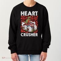 Heart Dinosaur Crusher Valentines Day Tgiftrex Riding Car Gift Women's Sweatshirt thumb 0