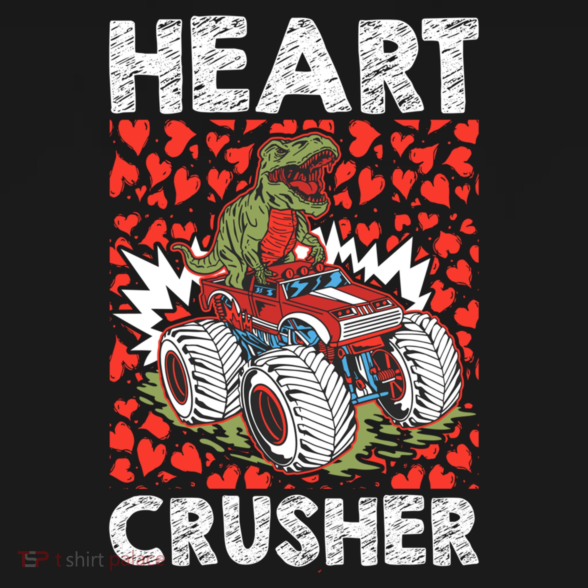 Heart Dinosaur Crusher Valentines Day Tgiftrex Riding Car Gift Women's Hoodie