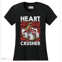 Heart Dinosaur Crusher Valentines Day Tgiftrex Riding Car Gift Women's Cooling Performance Crew T-Shirt thumb 0