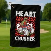 Heart Dinosaur Crusher Valentines Day Tgiftrex Riding Car Gift Golf Towel thumb 1