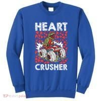 Heart Dinosaur Crusher Valentines Day Tgiftrex Riding Car Gift Sweatshirt thumb 0