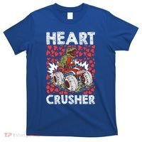 Heart Dinosaur Crusher Valentines Day Tgiftrex Riding Car Gift T-Shirt thumb 0