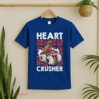 Heart Dinosaur Crusher Valentines Day Tgiftrex Riding Car Gift T-Shirt thumb 2