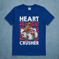 Heart Dinosaur Crusher Valentines Day Tgiftrex Riding Car Gift T-Shirt thumb 5