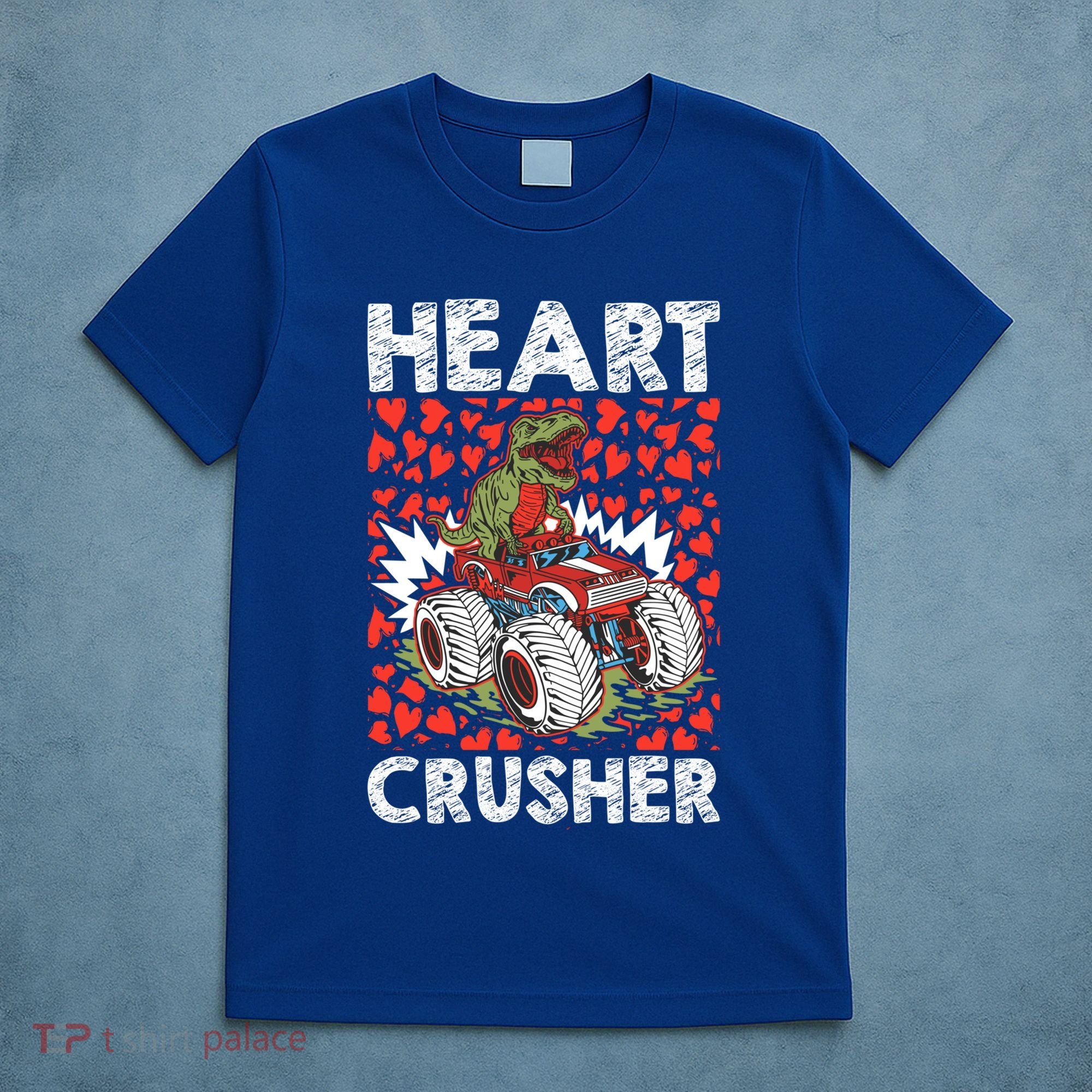 Heart Dinosaur Crusher Valentines Day Tgiftrex Riding Car Gift T-Shirt