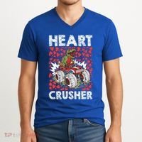 Heart Dinosaur Crusher Valentines Day Tgiftrex Riding Car Gift V-Neck T-Shirt thumb 2