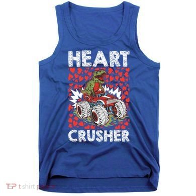 Heart Dinosaur Crusher Valentines Day Tgiftrex Riding Car Gift Tank Top