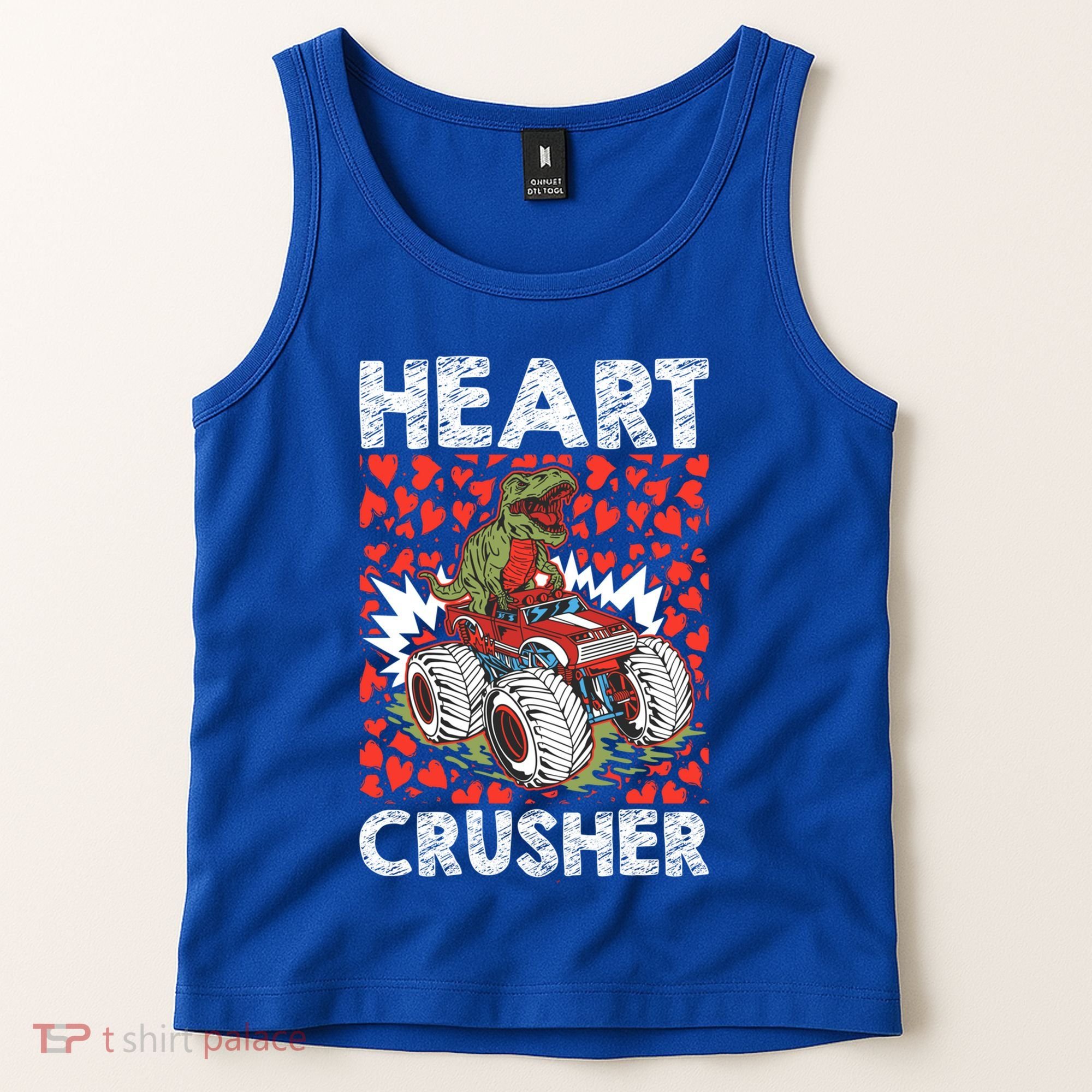 Heart Dinosaur Crusher Valentines Day Tgiftrex Riding Car Gift Tank Top