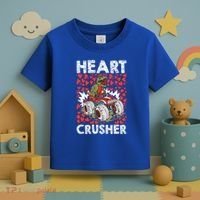 Heart Dinosaur Crusher Valentines Day Tgiftrex Riding Car Gift Toddler T-Shirt thumb 3