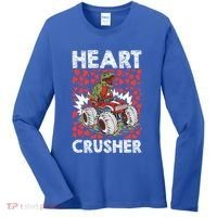 Heart Dinosaur Crusher Valentines Day Tgiftrex Riding Car Gift Women's Long Sleeve Shirt thumb 0