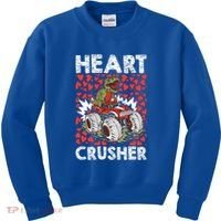 Heart Dinosaur Crusher Valentines Day Tgiftrex Riding Car Gift Kids Sweatshirt thumb 0
