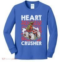 Heart Dinosaur Crusher Valentines Day Tgiftrex Riding Car Gift Kids Long Sleeve Shirt thumb 0