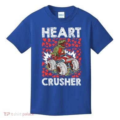 Heart Dinosaur Crusher Valentines Day Tgiftrex Riding Car Gift Kids T-Shirt