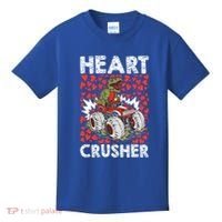 Heart Dinosaur Crusher Valentines Day Tgiftrex Riding Car Gift Kids T-Shirt thumb 0