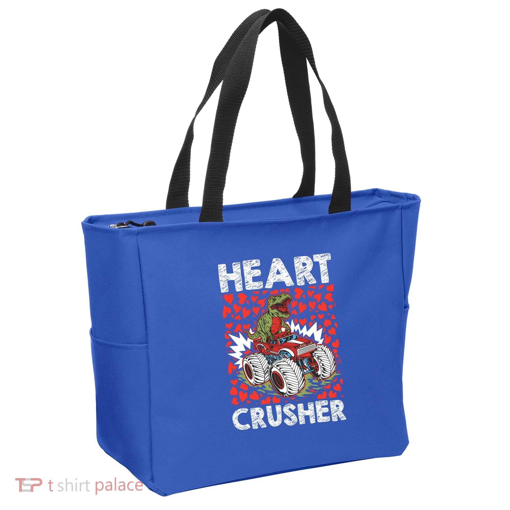 Heart Dinosaur Crusher Valentines Day Tgiftrex Riding Car Gift Tote Bag