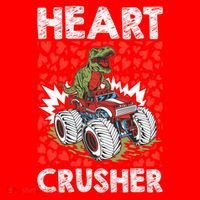 Heart Dinosaur Crusher Valentines Day Tgiftrex Riding Car Gift Santa Hat thumb 1