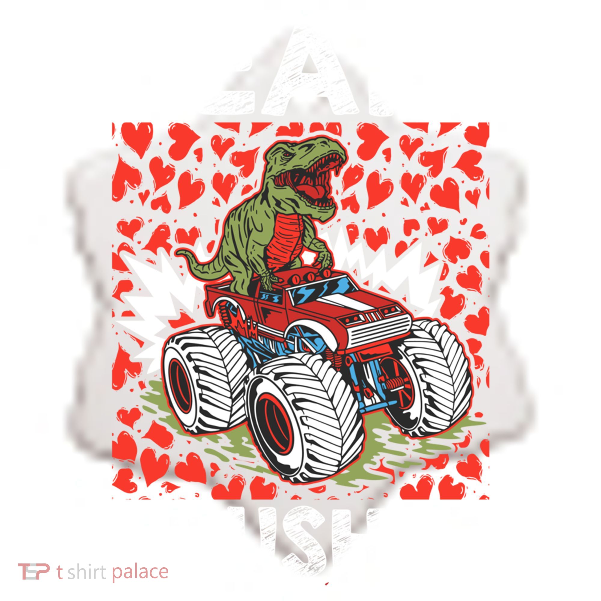 Heart Dinosaur Crusher Valentines Day Tgiftrex Riding Car Gift Ceramic Ornament