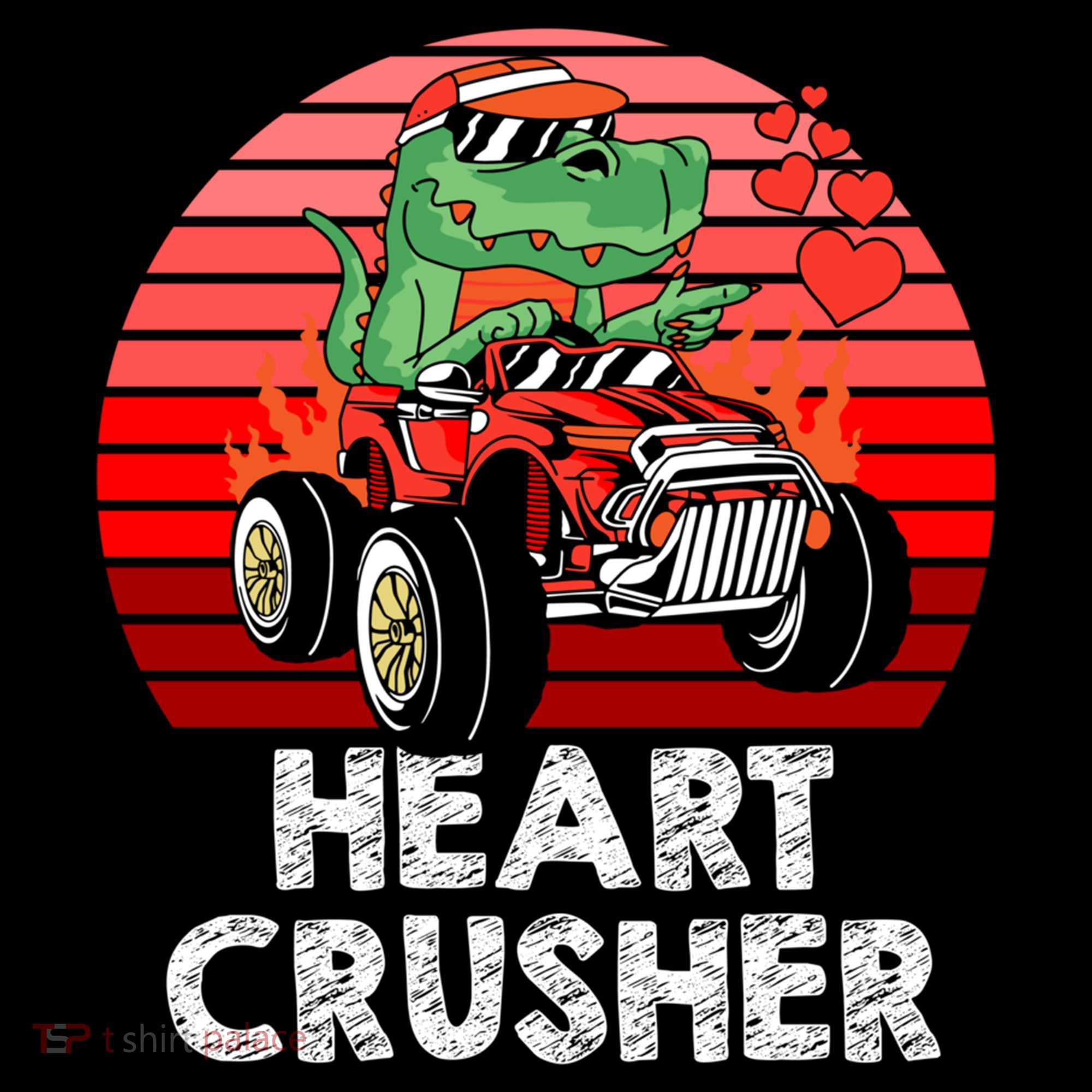 Heart Dinosaur Crusher Valentines Day Tmeaningful Giftrex Riding Car Gift Coffee Mug
