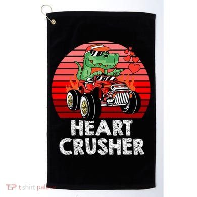 Heart Dinosaur Crusher Valentines Day Tmeaningful Giftrex Riding Car Gift Golf Towel