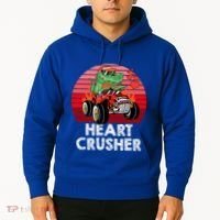 Heart Dinosaur Crusher Valentines Day Tmeaningful Giftrex Riding Car Gift Hoodie thumb 2