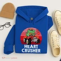 Heart Dinosaur Crusher Valentines Day Tmeaningful Giftrex Riding Car Gift Hoodie thumb 4
