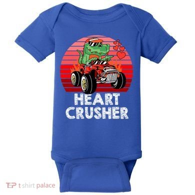 Heart Dinosaur Crusher Valentines Day Tmeaningful Giftrex Riding Car Gift Baby Bodysuit