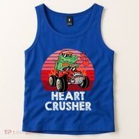 Heart Dinosaur Crusher Valentines Day Tmeaningful Giftrex Riding Car Gift Tank Top thumb 2