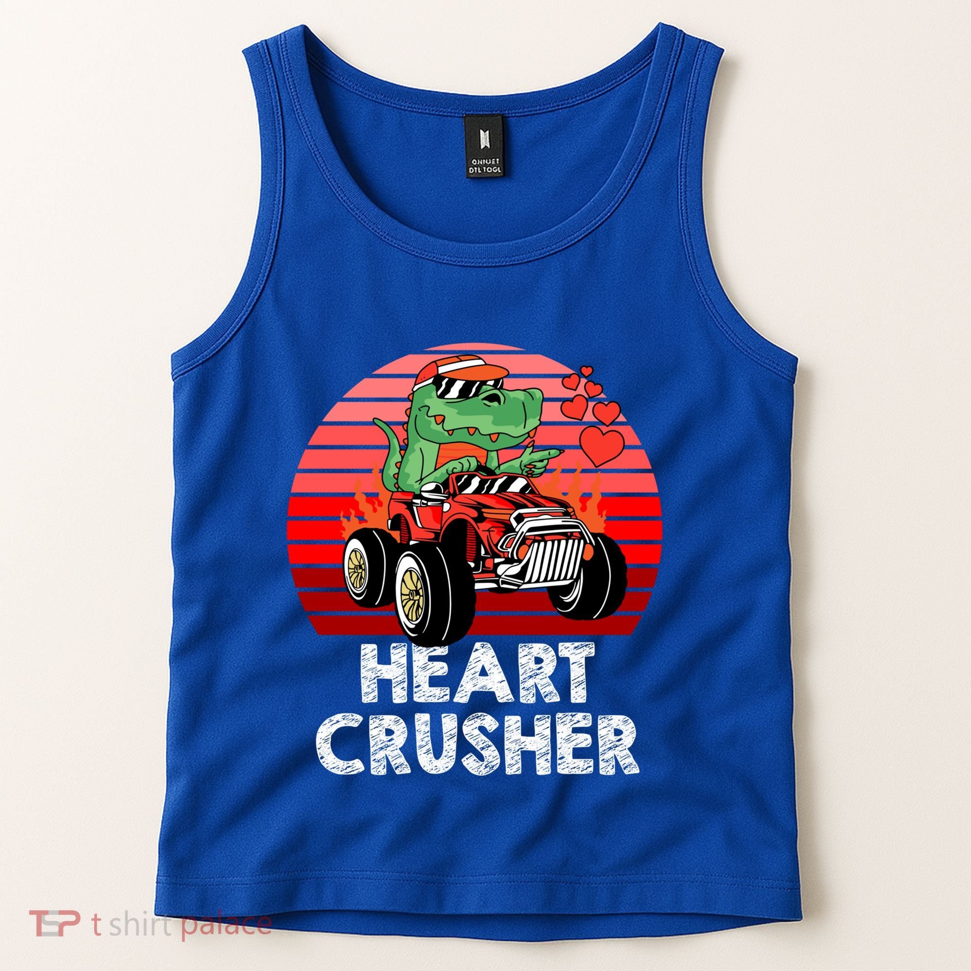 Heart Dinosaur Crusher Valentines Day Tmeaningful Giftrex Riding Car Gift Tank Top