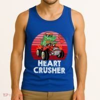 Heart Dinosaur Crusher Valentines Day Tmeaningful Giftrex Riding Car Gift Tank Top thumb 3