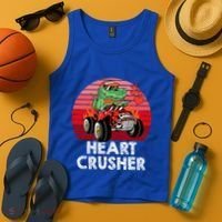 Heart Dinosaur Crusher Valentines Day Tmeaningful Giftrex Riding Car Gift Tank Top thumb 4
