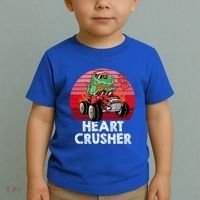 Heart Dinosaur Crusher Valentines Day Tmeaningful Giftrex Riding Car Gift Toddler T-Shirt thumb 2