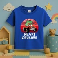 Heart Dinosaur Crusher Valentines Day Tmeaningful Giftrex Riding Car Gift Toddler T-Shirt thumb 3
