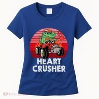 Heart Dinosaur Crusher Valentines Day Tmeaningful Giftrex Riding Car Gift Women's T-Shirt thumb 0