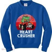 Heart Dinosaur Crusher Valentines Day Tmeaningful Giftrex Riding Car Gift Kids Sweatshirt thumb 0