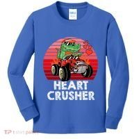 Heart Dinosaur Crusher Valentines Day Tmeaningful Giftrex Riding Car Gift Kids Long Sleeve Shirt thumb 0