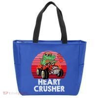 Heart Dinosaur Crusher Valentines Day Tmeaningful Giftrex Riding Car Gift Tote Bag thumb 0
