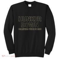 Hunker Down Camping With Steve Simple Graphic Sweatshirt thumb 0