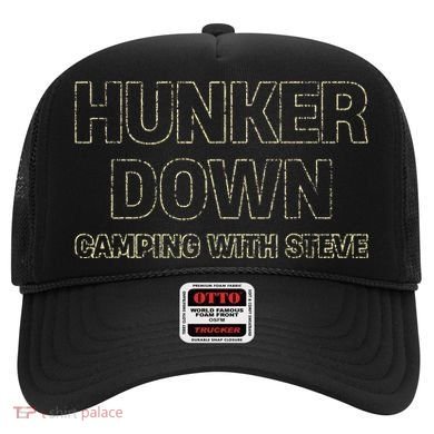 Hunker Down Camping With Steve Simple Graphic Hat