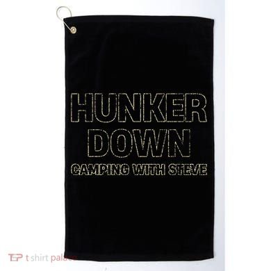 Hunker Down Camping With Steve Simple Graphic Golf Towel
