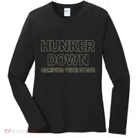 Hunker Down Camping With Steve Simple Graphic Women's Long Sleeve Shirt thumb 0