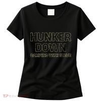 Hunker Down Camping With Steve Simple Graphic Women's T-Shirt thumb 0