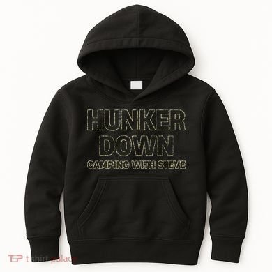 Hunker Down Camping With Steve Simple Graphic Kids Hoodie