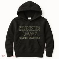 Hunker Down Camping With Steve Simple Graphic Kids Hoodie thumb 0