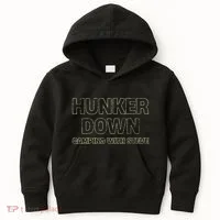 Hunker Down Camping With Steve Simple Graphic Kids Hoodie thumb 0