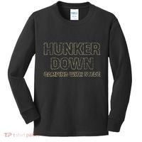 Hunker Down Camping With Steve Simple Graphic Kids Long Sleeve Shirt thumb 0