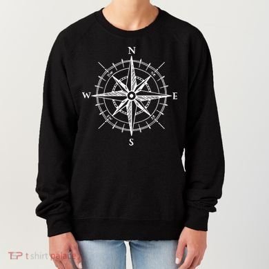 Hand Drawn Compass Rose Nautical Women's Sweatshirt