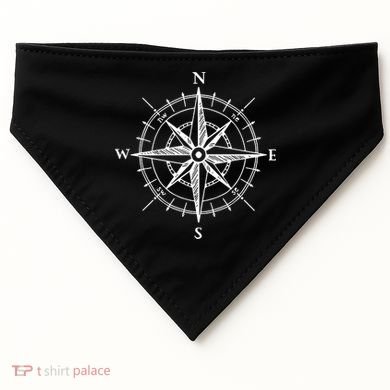 Hand Drawn Compass Rose Nautical USA-Made Doggie Bandana