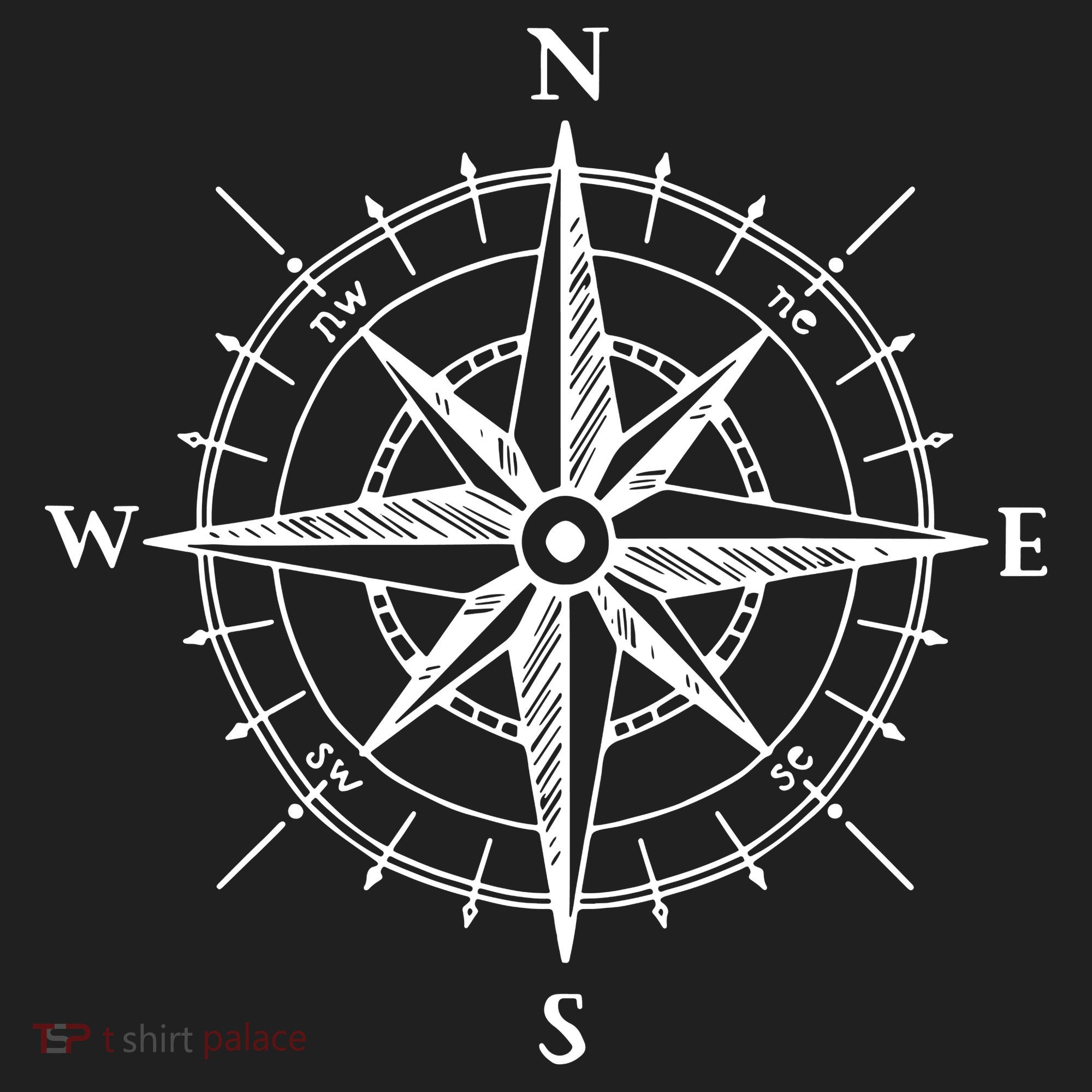 Hand Drawn Compass Rose Nautical Beanie